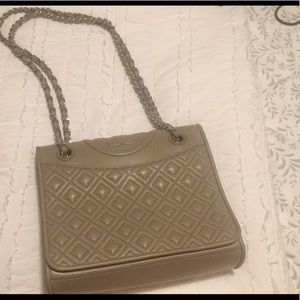 Tory Burch Fleming Quilted Mini Shoulder Bag.